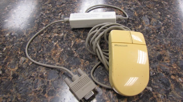 VINTAGE MICROSOFT INPORT Mouse with Mouse Interface for Serial/IBM/PS/2 ...