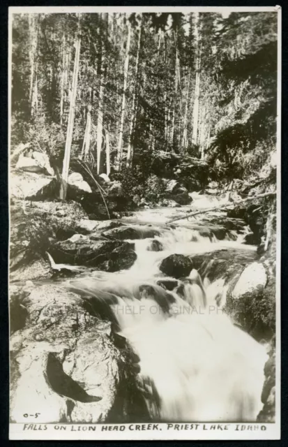 PRIEST LAKE IDAHO - FALLS on LION HEAD CREEK c1910 RPPC PHOTO POSTCARD by PALMER