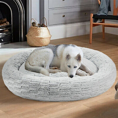 Anti-Anxiety Donut Dog Cuddler Bed Warming Soft Pet Round Bed Waterproof Bottom