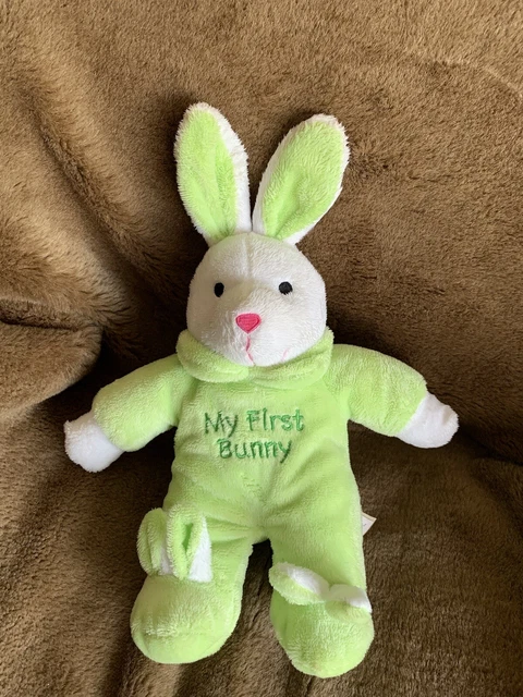 💚VINTAGE DAN DEE Musical My First Bunny Rabbit Green W/ Slippers
