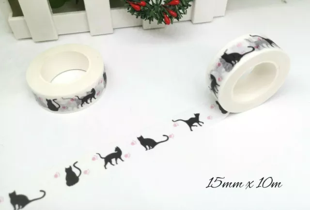 Japan Washi Tape  - Black Cats 15mmx10m  MT462