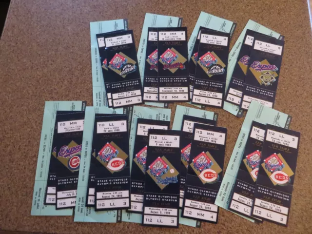 RARE pair of unused Montreal Expos Game Tickets with free Parking stub  - U pick