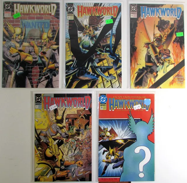 1990 Hawkworld Lot of 5 #2,3,4,7,25 DC Comics 2nd Series 1st Print Comic Books