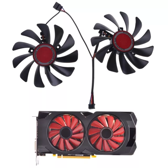 2pcs 95mm FDC10U12S9-C CF1010U12S Fan Replace for XFX Radeon RX580 RX590