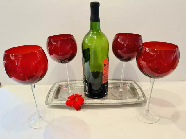 Luminarc Cachet Balloon 4-pc. Red Wine Glass | White | One Size | Wine Glasses Wine Glasses | Dishwasher Safe