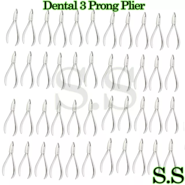 50 Pieces 3 Prong Pliers New Orthodontic Dental Instruments