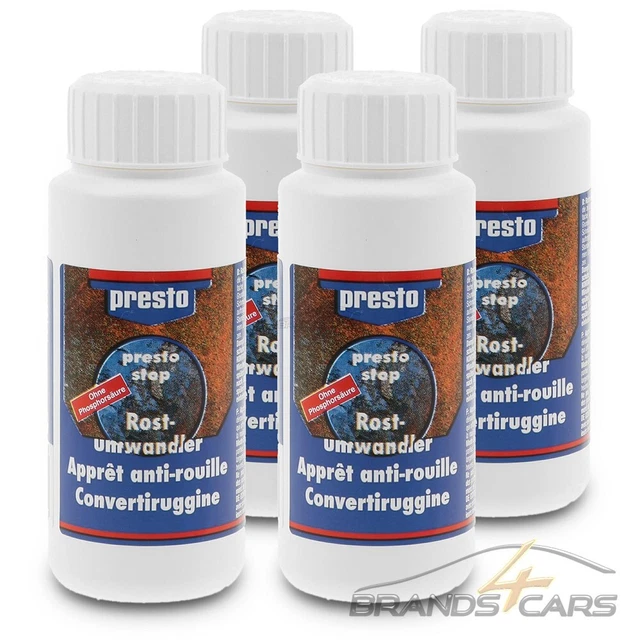 4x100ml PRESTO STOP CONVERTITORE RUGGINE CORROSIONE PROTEZIONE RUGGINE PRIMER RISANAMENTO