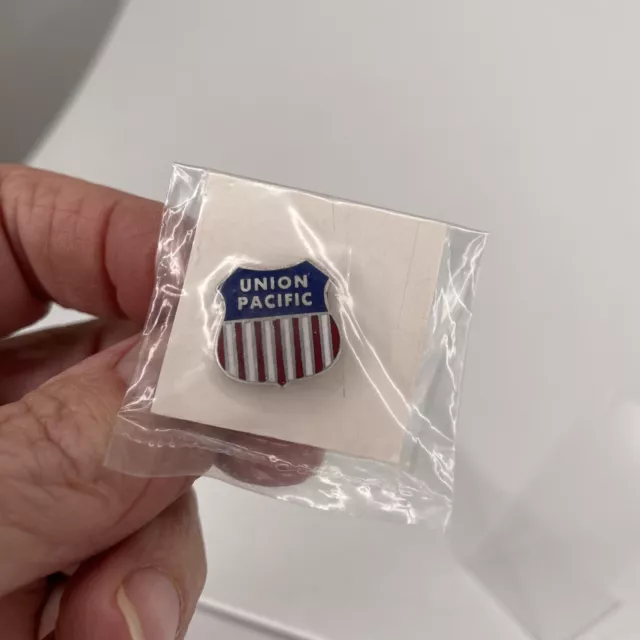 Railroad Union Pacific Enamel Pin Shield Vintage Train Pin Back