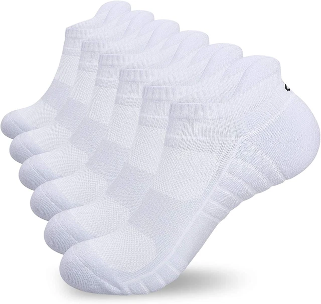 Benirap Trainer Socks Men Women, 6 Pairs anti Blister Ankle Socks Cushioned Runn