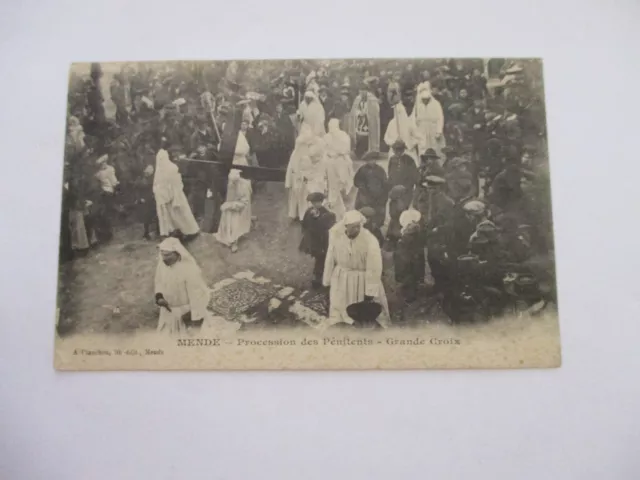 Cpa Lozere 48 Mende Procession Des Penitents Grande Croix