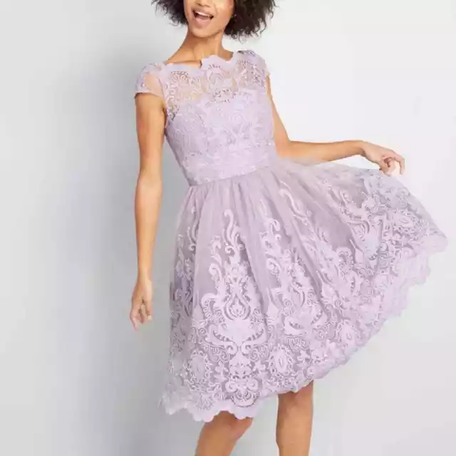 Modcloth Exquisite Elegance Lace Dress Violet NEW