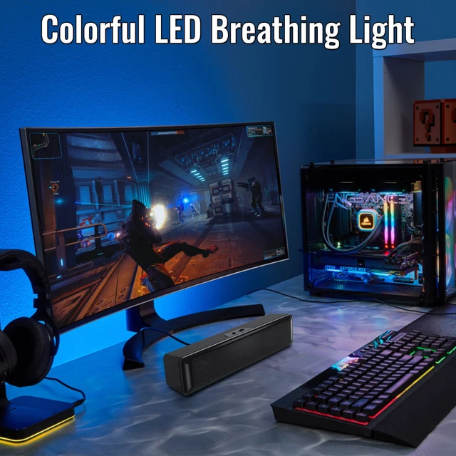 LOUDSPEAKER BOX PC Speakers Wireless Bass Speaker Desktop Soundbar £22.