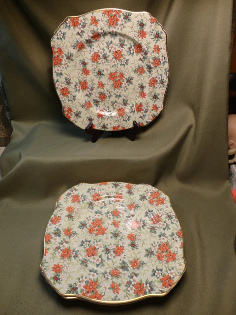 4 Royal Winton Grimwades Christmas Chintz Dinner Plate 10 3/4"