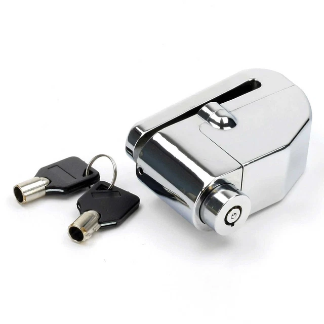 Mammoth Motorcycle Security Chrome Alarmed Disc Lock with 6mm Pin