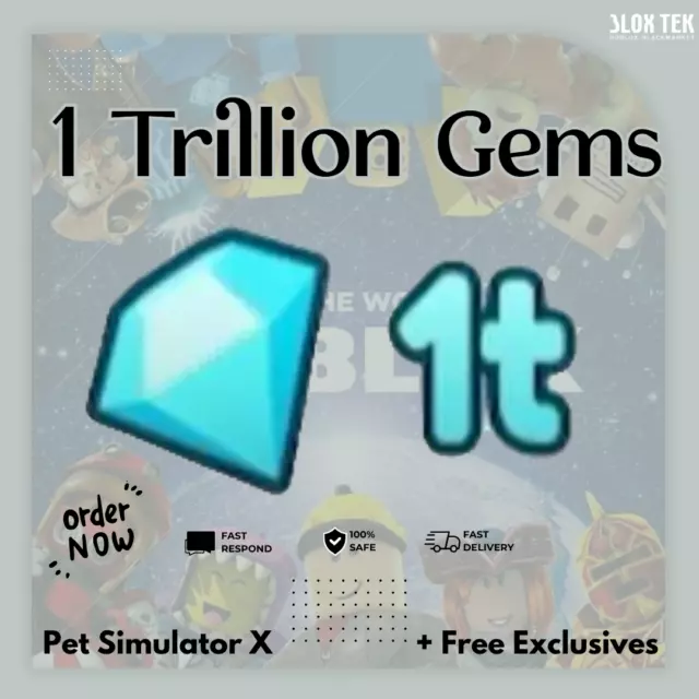 1 Trillion Gems 💎 💎 Roblox PSX Pet Simulator X ✨100% NEVER DUPED!  QUICKEST!✨