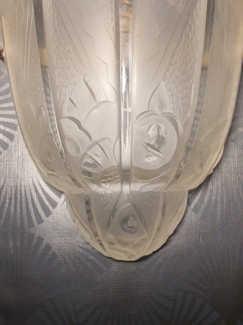 ancienne applique murale lampe art déco HETTIER & VINCENT vasque en verre lustre 11
