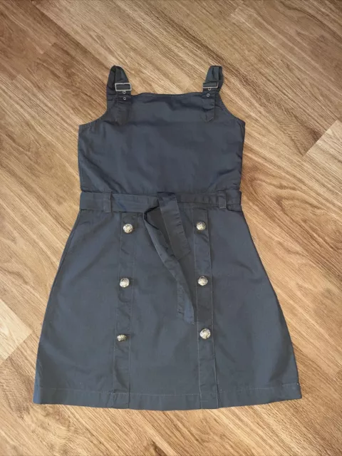 RIVER ISLAND ~ Girl's Khaki Green Pinafore Style Dress Age 10 Years Worn Once