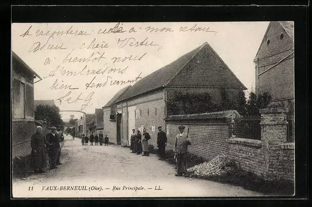 CPA Vaux-Berneuil, Rue Principale 1918