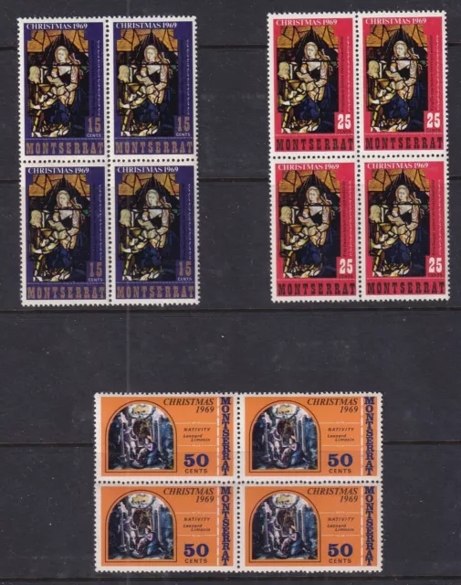 Montserrat Mint Stamps in Blocks of 4 Sc#224-226 MNH