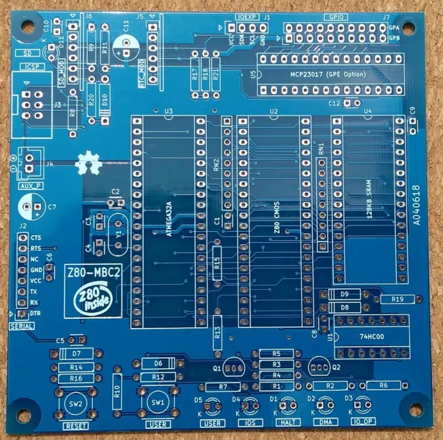 Z80-MBC2 SBC PCB board