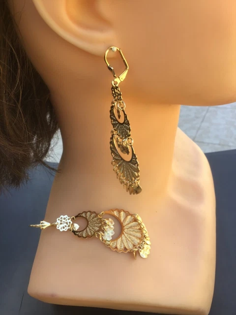 Boucles D'oreilles Créoles Pour Enfant En Plaqué Or Avec Turquoise - Modèle SAVAYARD N°0199