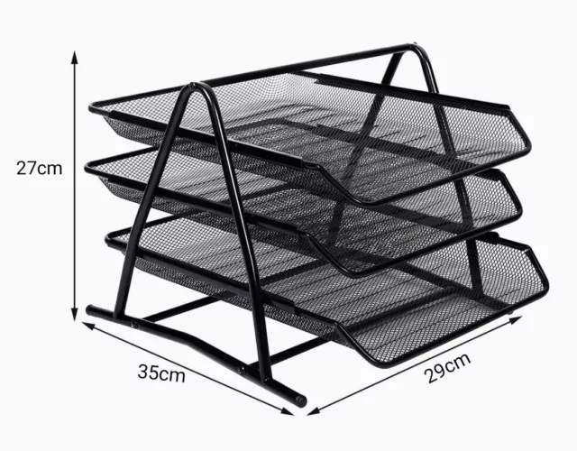Portadocumenti in Metallo organizzatore per ufficio scrivania con 3 Vassoio 2