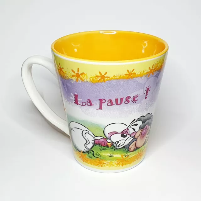 Ancien MUG Tasse DIDDL Orange LA PAUSE Rare bol Pimboli disney Diddlina