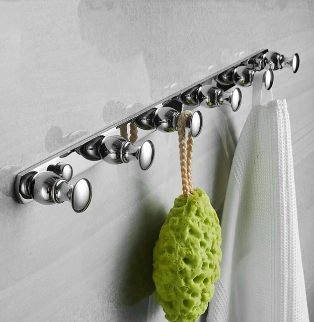 Brass Bathroom Wall Mounted Hooks Coat Hat Key Holder Kitchen Door Hanger Chrome