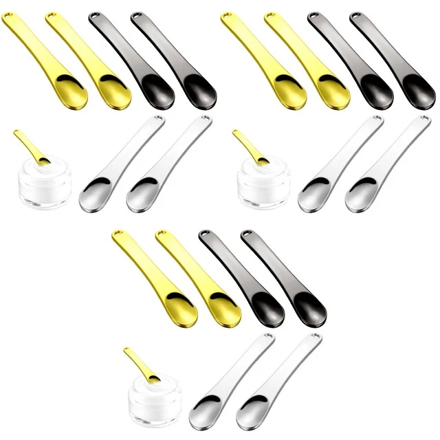 18 Pcs Cosmetic Scoop Zinc Alloy Lotion Spatula Face Cream Spoon Eye Applicator