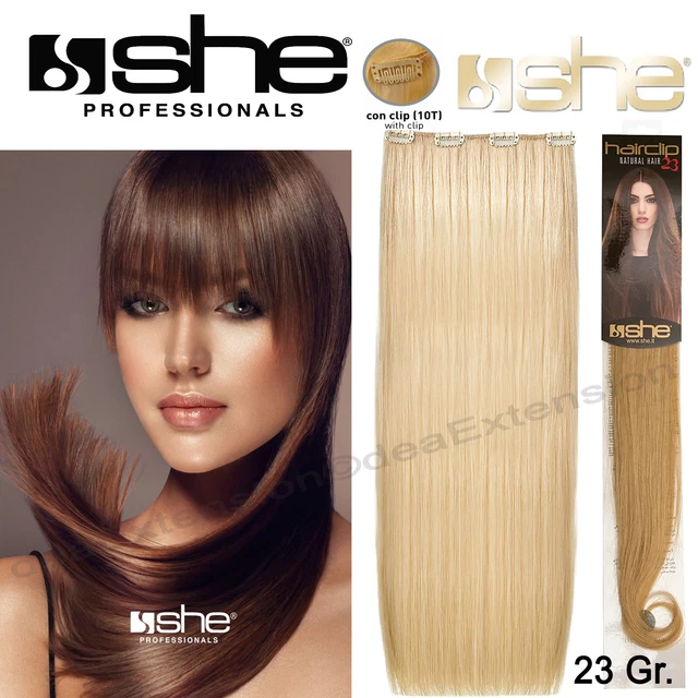 EXTENSION CLIP CAPELLI veri SHE Professional 1 Fascia 23 cm 4 clip