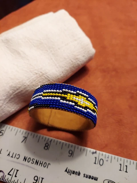 Native American Styled Beaded Bracelet cuff Southwest diamond pattern 13 Row