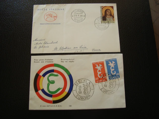 ITALIE - 2 enveloppes 1958 1966 (cy16) italy