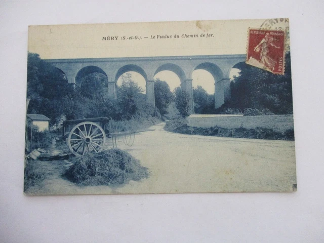 Cpa Dos Vert Seine Et Oise Val D'oise 95 Le Viaduc Du Chemin De Fer