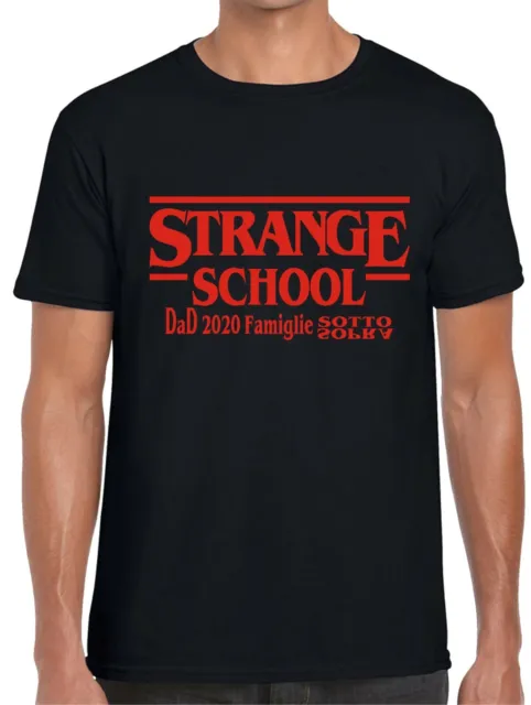 t-shirt da uomo divertente Strange maglietta Strana scuola Didattica a Distanza