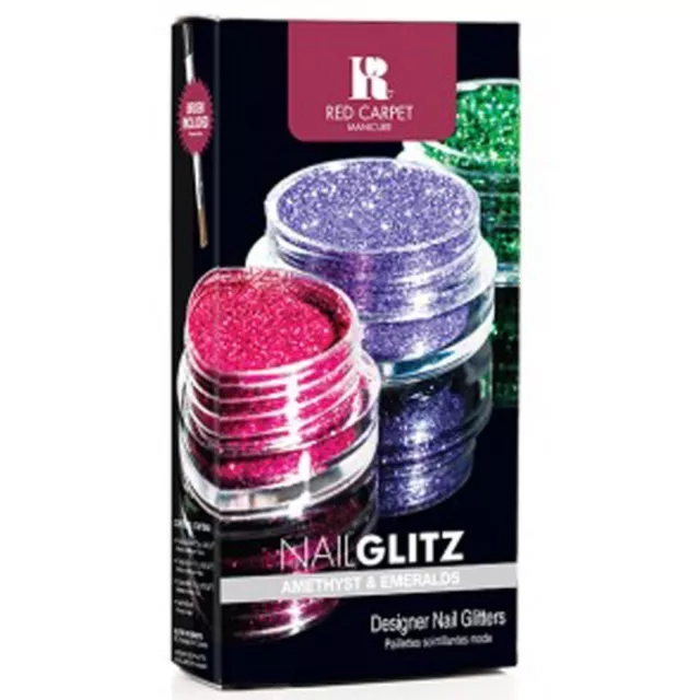 Roter Teppich Maniküre Amethyst & Smaragde NailGlitz Nail Art Kit (7,5g x3)