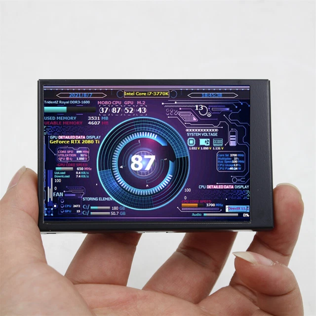 3.5 INCH IPS USB Secondary Display Screen AIDA64 Mini Monitor 360° For ...