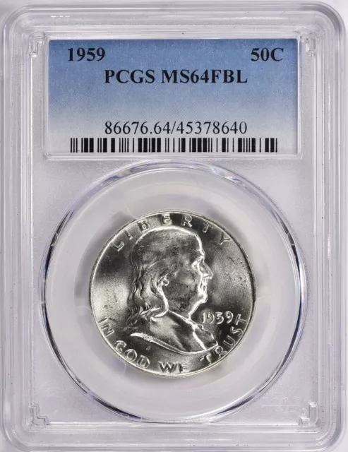 1959 Franklin Half Dollar ~ PCGS MS64 FBL ~ Full Bell Lines ~ Free Shipping