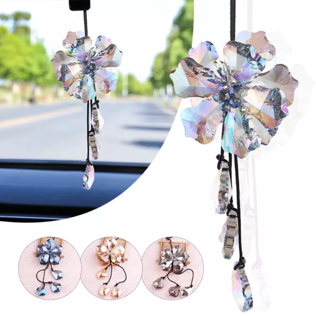 Artificial Crystal Hanging Ornament Bling Car Rear View Mirror Pendant Decors