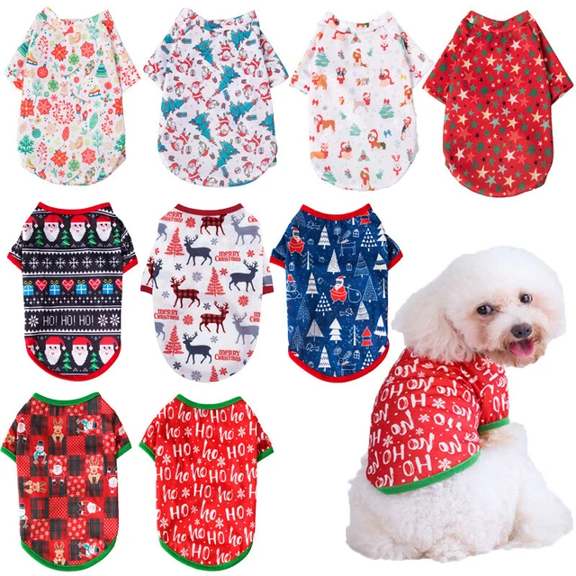 Pet Cat Puppy Christmas Vest TShirt Coat Dog Clothes Apparel Thin Shirt Costume*
