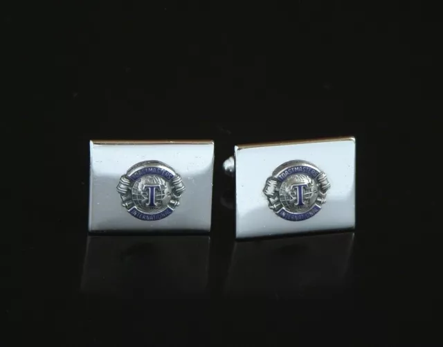Vtg Balfour Toastmasters International Silver Tone Cufflinks Education