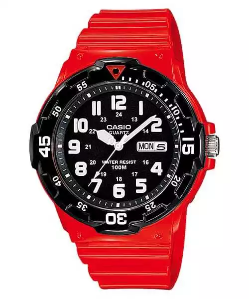 Casio Analog Red Resin Band Watch MRW200HC-4B