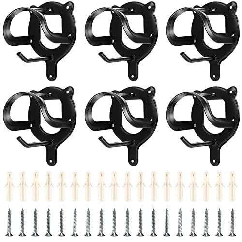 6 Counts Horse Bridle Rack Bracket Hooks Tack Storage Hanger Metal Bridle Black