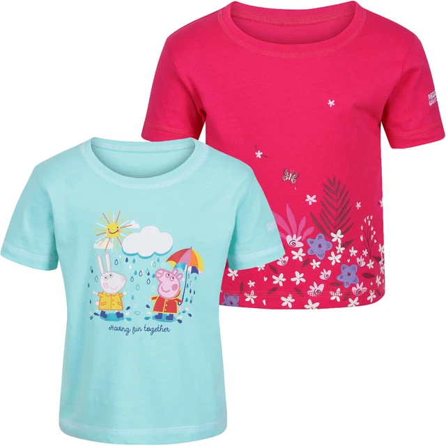 T-shirt estiva Regatta Bambini Peppa Pig stampata a maniche corte collo ad equipaggio