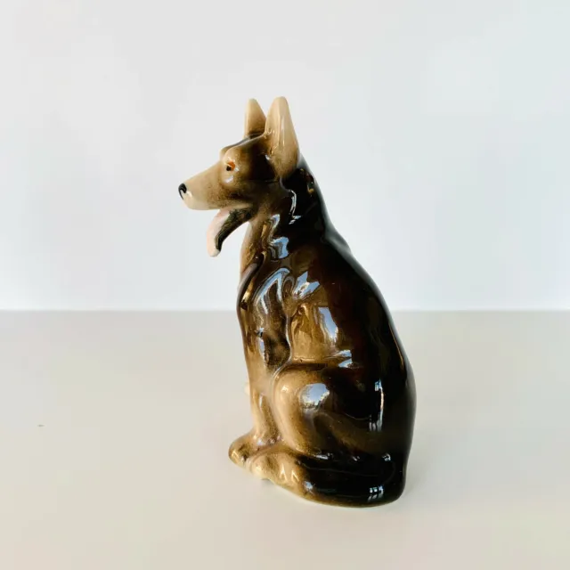 Vintage German Shepard Dog Ceramic Figurine 4''