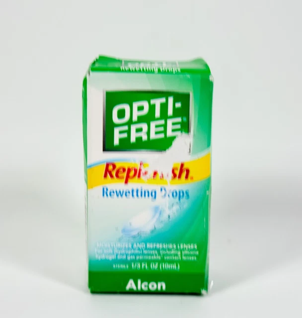 1 OPTI-FREE Replenish REWETTING DROPS Alcon 1/3oz moisturizes 10ml 09/30/2024