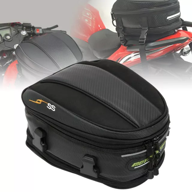 Motorcycle Tail Bag Waterproof Luggage Bag Seat Bag Motorbike Saddle Bags Black