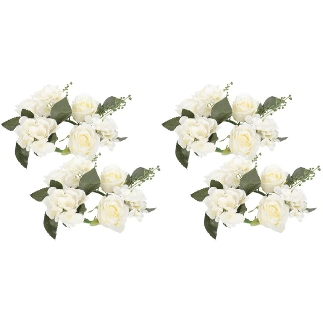 4 pièces rose artificielle guirlande de bougie centres de fleurs pour tables