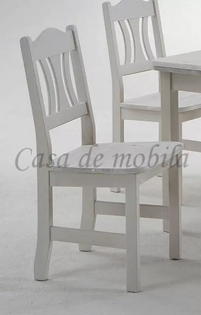 Stuhl Stühle Kiefer massiv weiß lasiert Küchenstuhl Holzstuhl Esszimmer landhaus