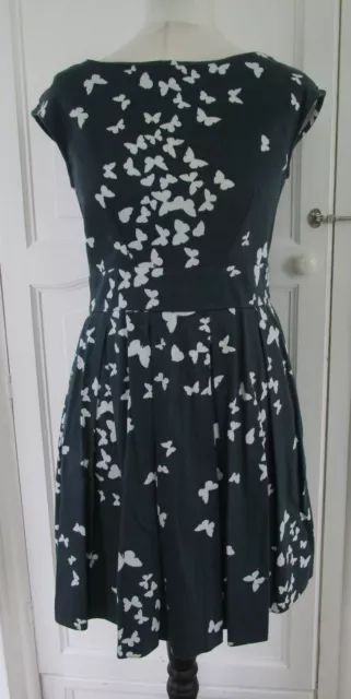 CLOSET Navy Blue Butterfly Cotton Jersey Dress UK 12