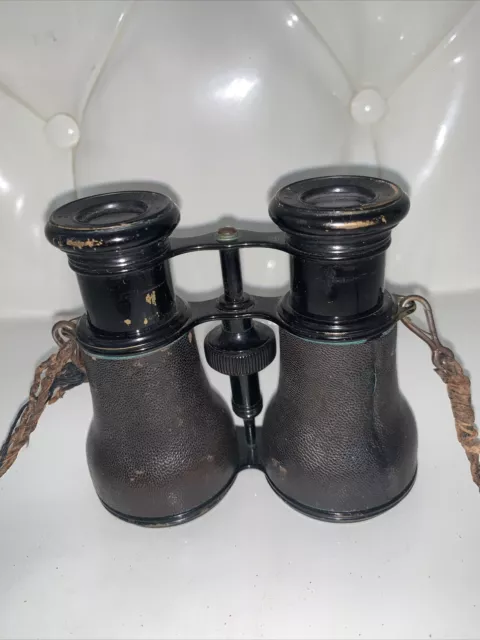 Antique Lemaire Fabt Paris Small Brass Field Binoculars Good Optics